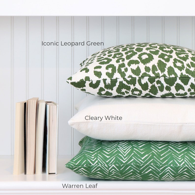 Green Schumacher Iconic Leopard Print Pillow Cover with Etsy
