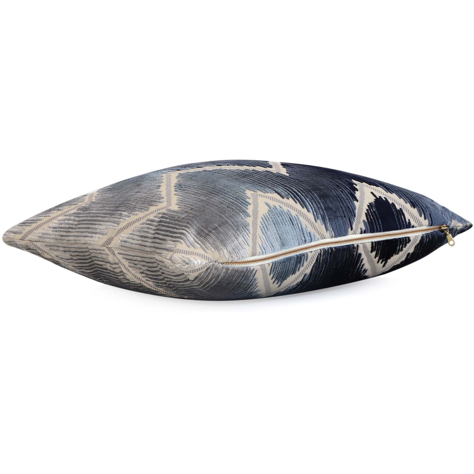 Schumacher Shock Wave Midnight Blue Silk Velvet Lumbar Pillow Etsy