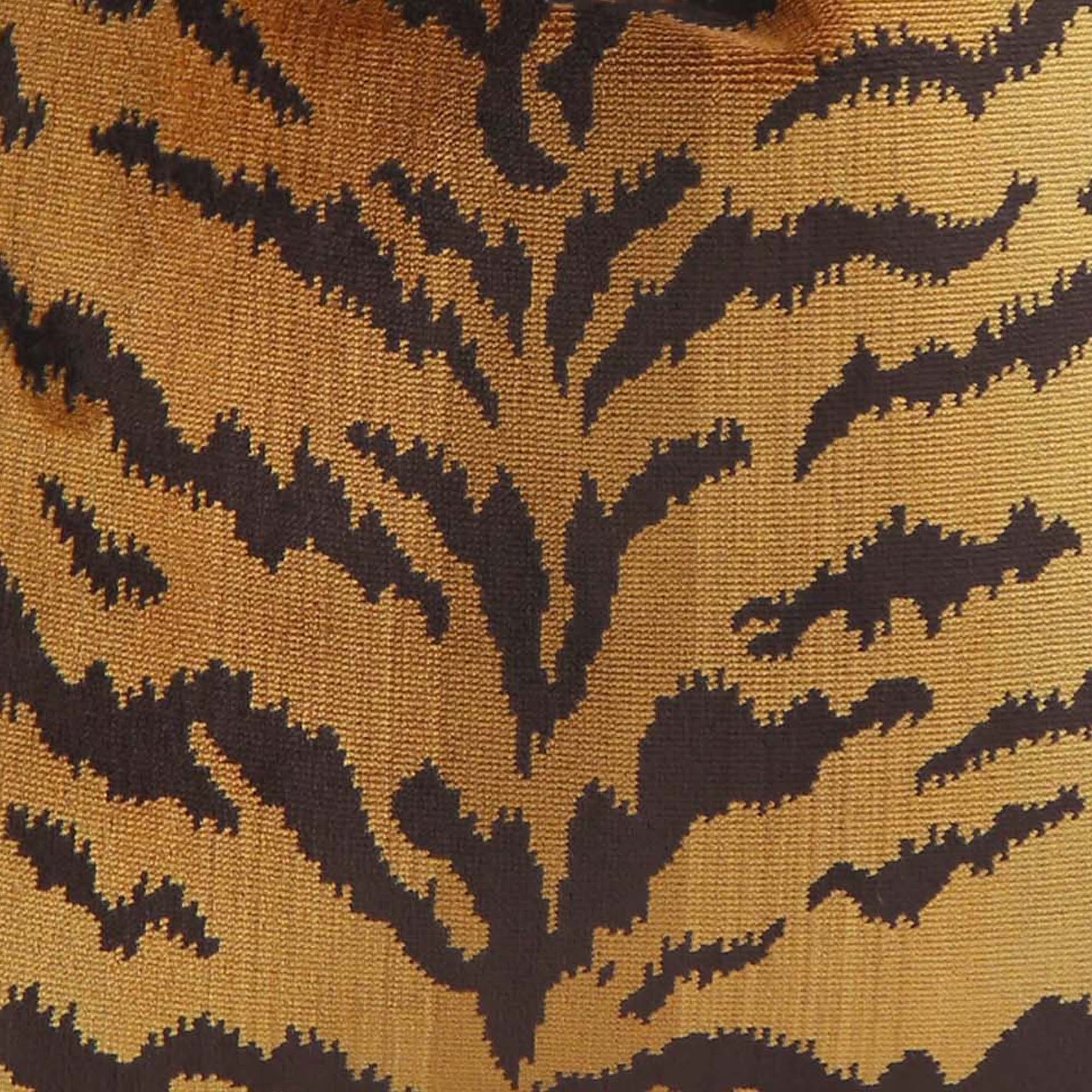 Silk Velvet Tiger Print Lumbar Throw Pillow Cover With