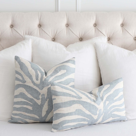 Thibaut Ming Trail Velvet Light Blue Throw Pillow