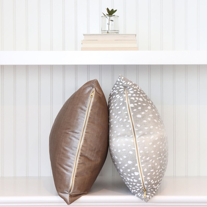 Gray Antelope Pillow Cover With Zipper Square Euro Sham or Etsy