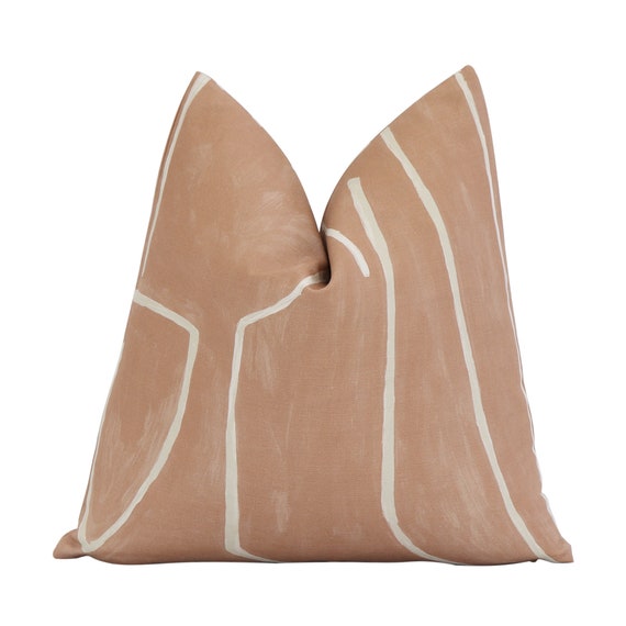 Kelly Wearstler Graffito Salmon Cream Pillow Cover Modern Home Decor Pink Cushion Sham Terra Cotta Pillows Designer Cushions Lee Jofa Etsy Canada
