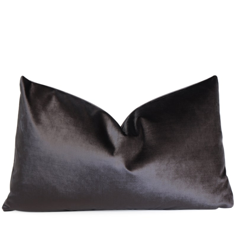 Charcoal Black Velvet Throw Pillow 26x26 24x24 Euro Sham Etsy
