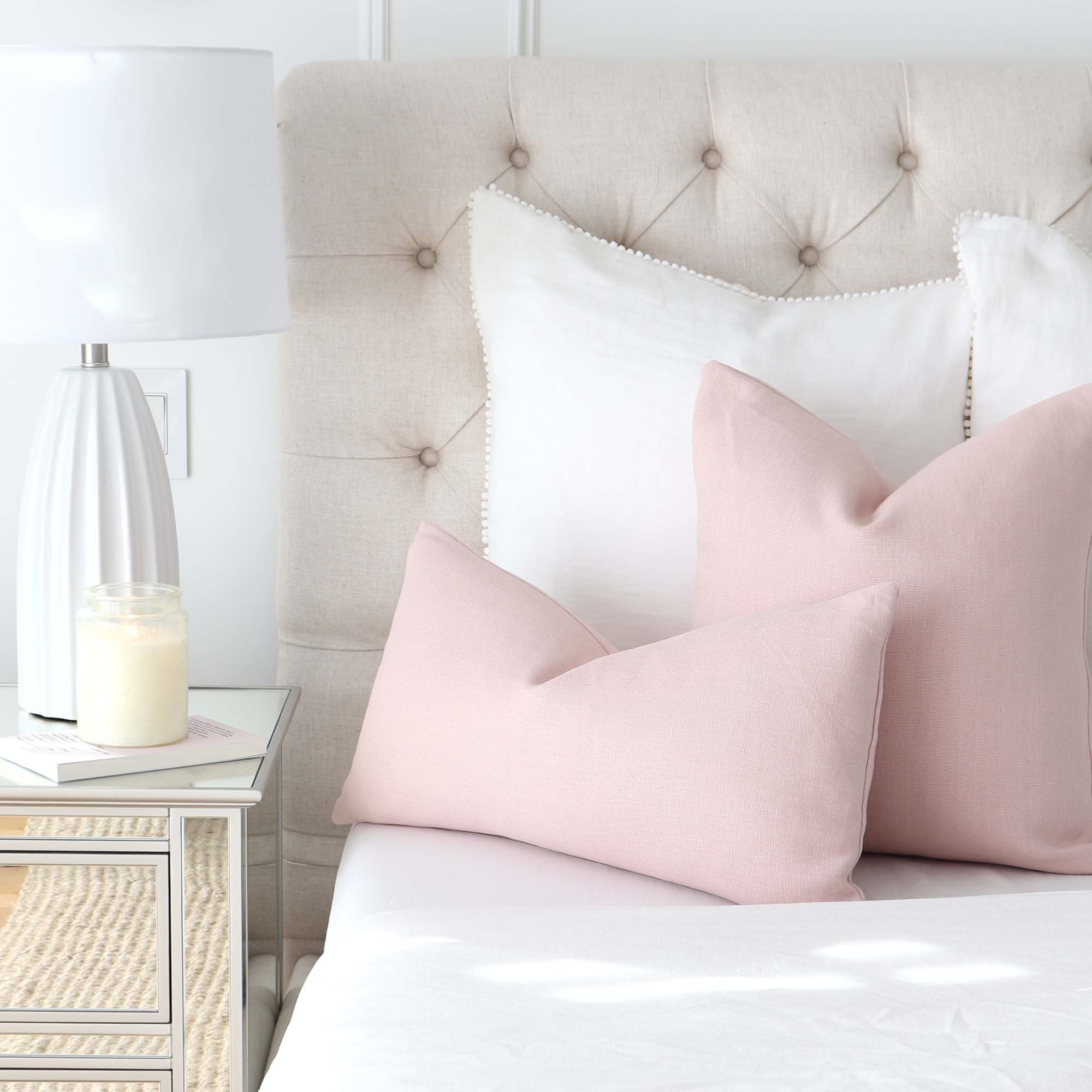 Light pink top lumbar pillow