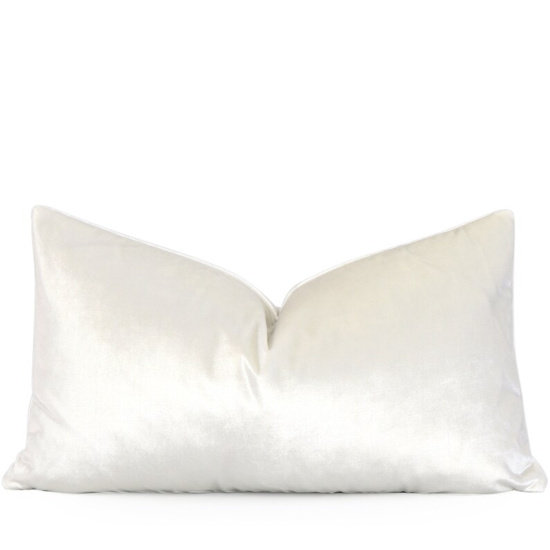 Pearl White Velvet Pillow Cover Square Euro Sham Lumbar Etsy