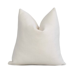 Solid Ivory White Linen Throw Pillow Cover with Zipper, Euro Sham Linen Cushion Case, 22x22" 20x20" 24x24", Tay