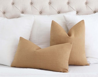 camel colored pillows