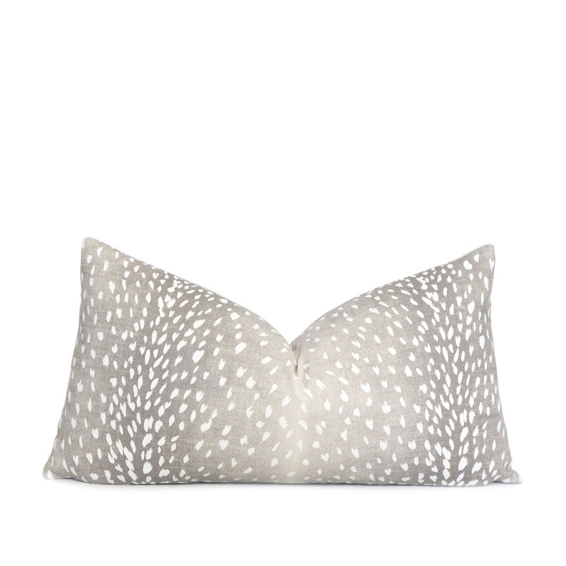 Gray Antelope Pillow Cover With Zipper Rectangle Lumbar Etsy