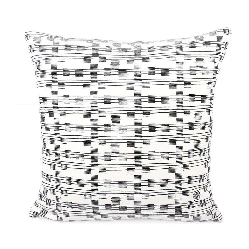 Black Pillow Cover 18x18 20x20 22x22 Euro Sham or Striped Etsy