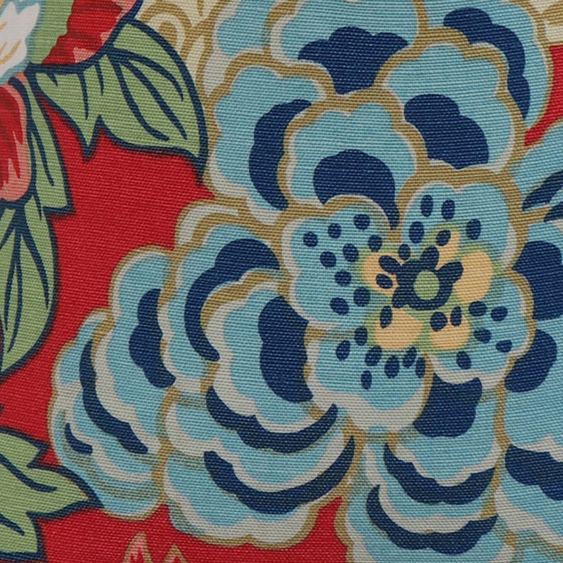 Thibaut Honshu Coral and Green 4x4 Fabric Sample Etsy