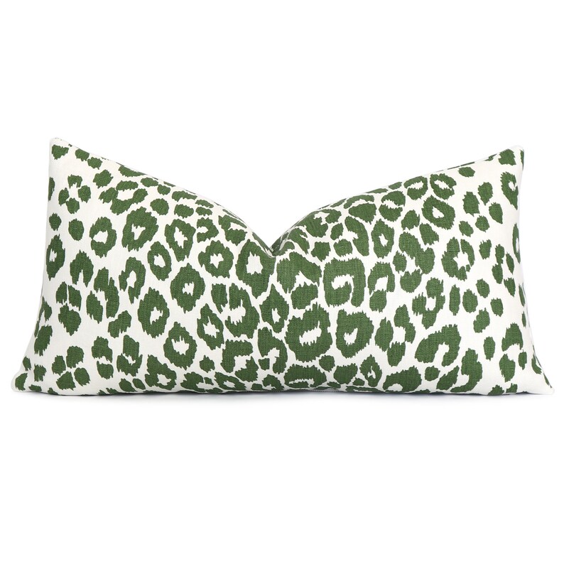 Green Schumacher Iconic Leopard Print Pillow Cover with Etsy