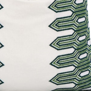 Nola Stripe Green Embroidery | 4x4&quot; Fabric Sample