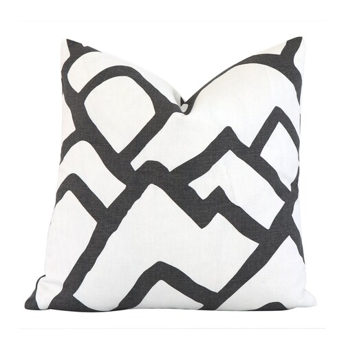 ChloeandOlivePillows Modern Geometric Euro Sham 26x26 Pillow Cover, Gray White Large Sofa Pillows, 26 x 26 Gray Euro Cushion Pillow Case Slips, Schumacher Zimba