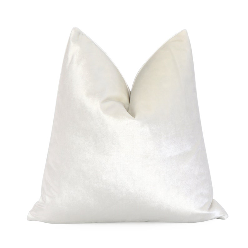 Pearl White Velvet Pillow Cover Square Euro Sham Lumbar Etsy