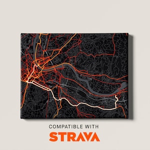 Personalised Strava Heatmap Printable Wall Art | Custom Running & Cycling Activity Map | Digital Download
