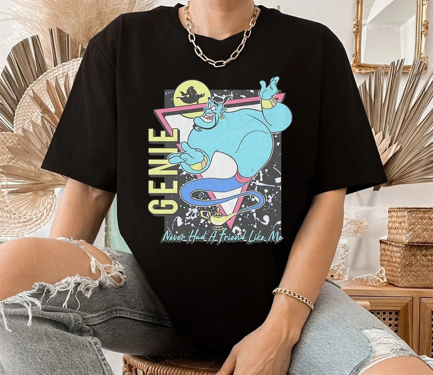 ディズニー　アラジン　ジーニー プリントTシャツ