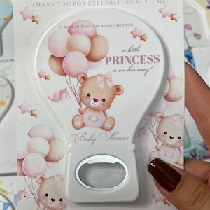 Personalized Teddy Bear Baby Shower Bottle Opener Magnet Favor