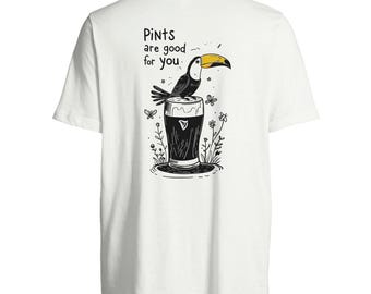 Guinness T-Shirt - Pints Are Good For You - Guinness Inspired Funny Toucan Beer Shirt