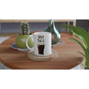 Guinness-Inspired Split The G 11oz Ceramic Mug
