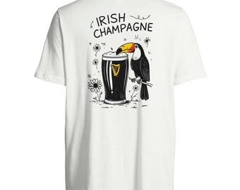 Guinness T-Shirt - Irish Champagne - Guinness Inspired Funny Toucan Beer Shirt - Irish Cheers