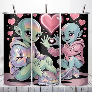 3D Neon Lilo and Stitch Tumbler Wrap PNG, 20oz Skinny Tumbler Sublimation Design, Straight Stitch Love Tumbler Wrap, Cute Cartoon Cup Art