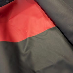 black and red vegan leather