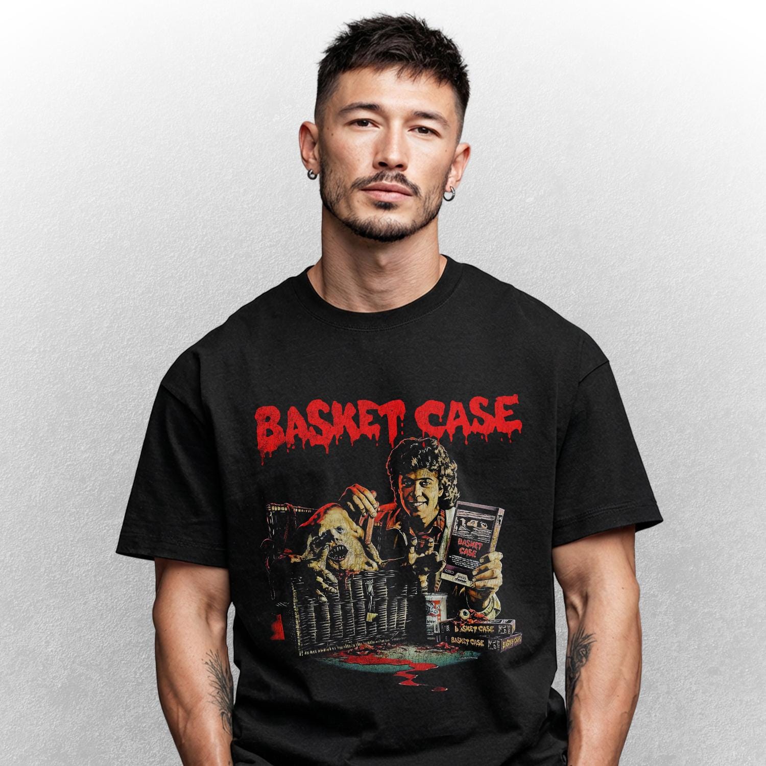 バスケットケースシャツ、ベリアルホラー映画Tシャツ、フランク 