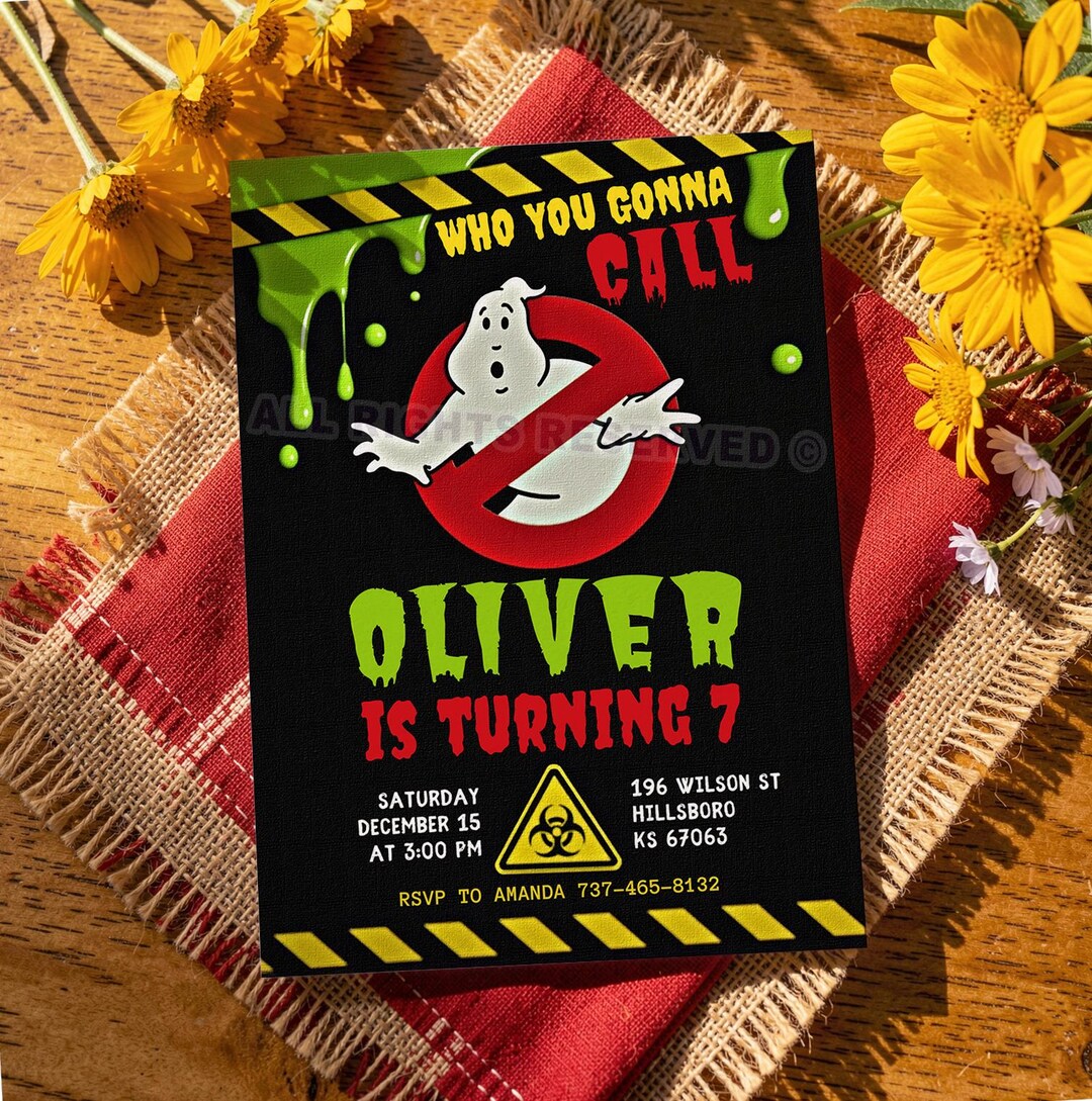 Ghostbusters Birthday Invitation Template, Editable Canva Invite, Who ...