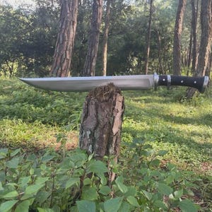 Custom Handmade Carbon Steel Blade Survival Machete Sword Hunting Sword Camping Gift Christmas Gift For Him Birth day Gift W/Leather Sheath