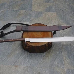 Beautiful Custom Handmade Carbon Steel Blade Long Handed Machete Sword  Hunting Sword camping Sword Christmas Gift For Him Birth day Gift