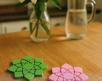 Articulated Flower Coaster: 3D Printer STL File (Digital Download)
