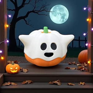 3D Printed Ghost Pumpkin: Spooky Halloween Home Decor (STL & 3MF File)