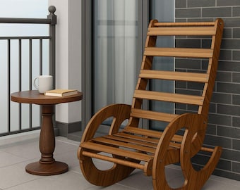 Laser Cut Wooden Rocking Chair Template: DXF, PDF (Digital Files) Garden Chair