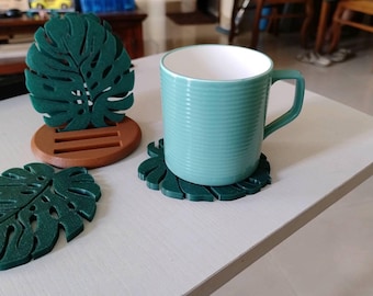 Monsterablatt-Untersetzer: 3D-Druck STL/3MF-Datei (Digital Download)