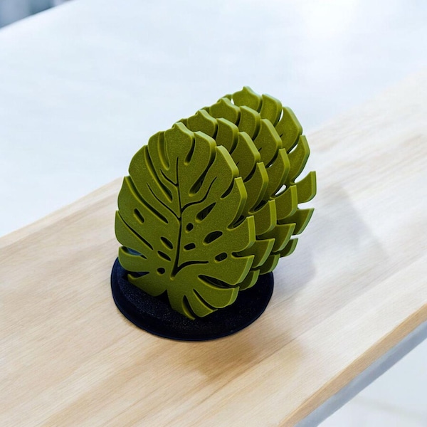 Monstera Leaf Coaster: 3D Print STL/3MF File (Digital Download)