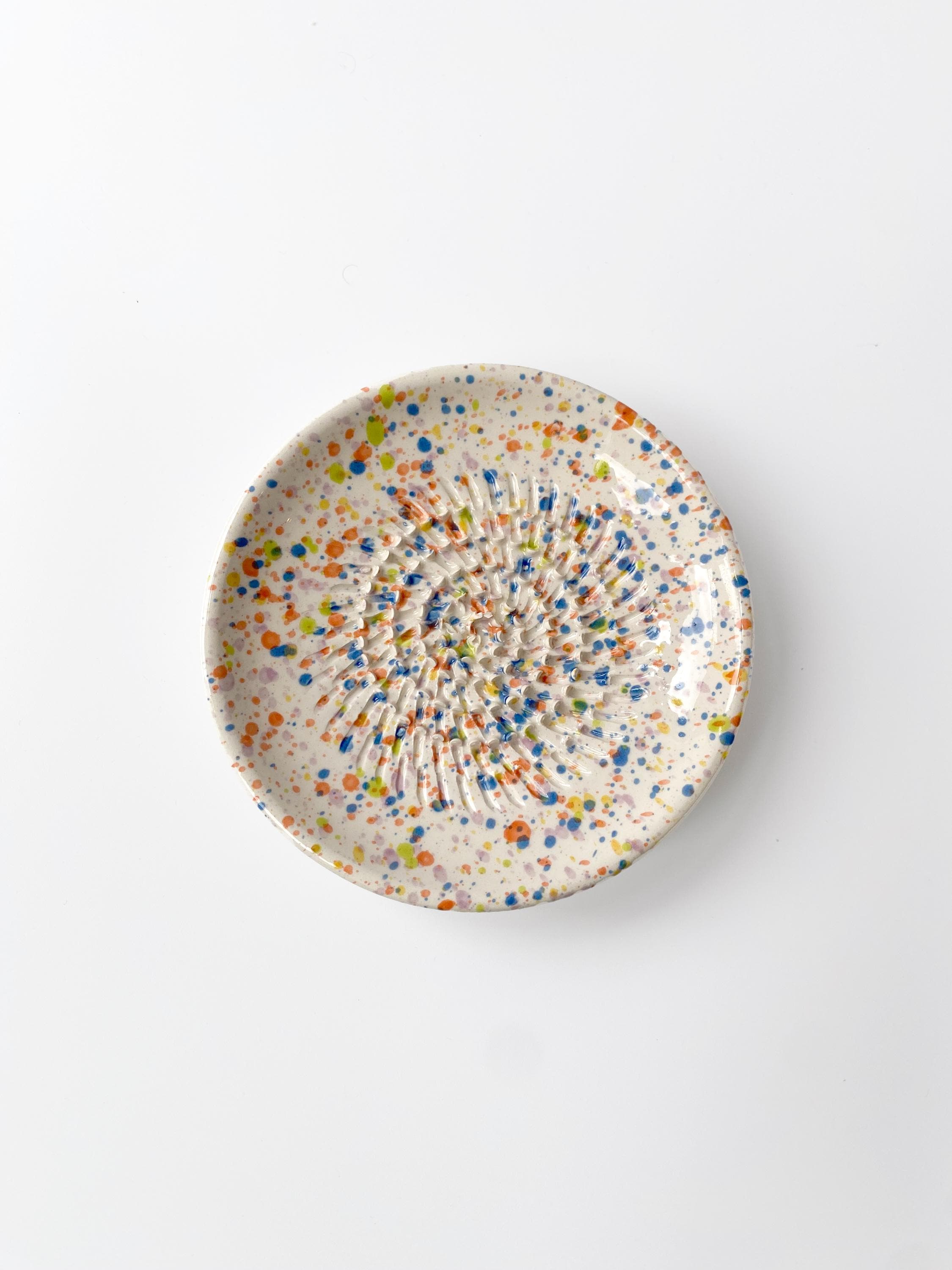 Carnaval Ceramic Grater Plate, Handmade Ceramic Grater