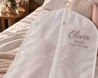 Personalized Garment Bag, Embroidered Clothing Cover, Custom Dress Bag, Suit Bag, Evening Dress Bag, Wedding Dress Storage, Custom Name