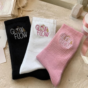 Custom Logo Socks, Personalized Embroidered Business Socks, Pilates Studio Socks, Corporate Gifts, Company Merchandise, Custom Team Socks image 1