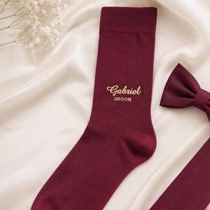Personalized Groom Socks, Custom Name Dress Socks, Groomsmen Gift, Luxury Wedding Socks, Best Man Socks, Wedding Party Gift, Bachelor Party