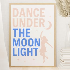 Tanzen im Mondlicht Wanddruck ideal für jedes Kinderzimmer, einschließlich Schlafzimmer, Spielzimmer und sogar Badezimmer.