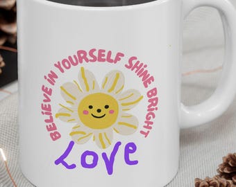 Taza motivacional Sunshine: Taza de café con cita inspiradora - Regalo alegre