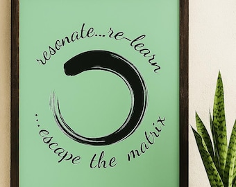 Arte mural Zen Enso: póster motivacional en varios tamaños y colores - Descarga digital