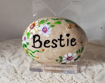 handmade personalized rock, painted rock, rock for Bestie, appreciation gift, gift for Bestie, gift for friends, miminalistic rock, rock art