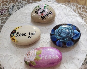 Choice of hand painted Inspirational rocks, gift rock ideas, Handmade Rock Art, gifts for her, gifts for mom, gift ideas, Painted Stones