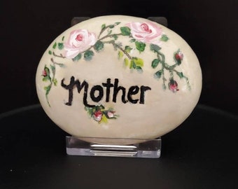 handmade personalized rock, painted rock, rock for Mother, appreciation gift, gift for Mom, painted mother gift, miminalistic rock, rock art