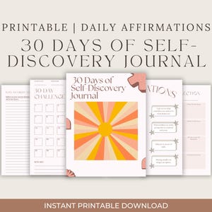 30-Day Self-Discovery Journal: Guided Reflection and Gratitude, Mental health Workbook