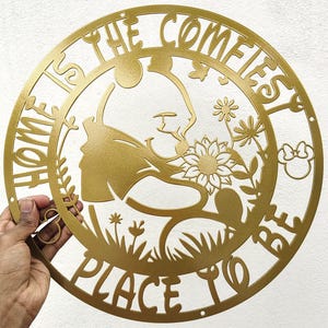 Personalized Winnie the Pooh Metal Sign: Floral Home Decor