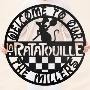 Personalized Ratatouille Kitchen Sign: Chef Family Name, Bistro Decor