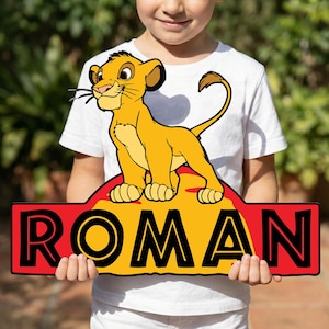 Custom Lion King Metal Name Sign, Simba Nursery Wall Art, Personalized Kids Room Decor, Disney Safari Name Plate, Boy Bedroom Gift for him