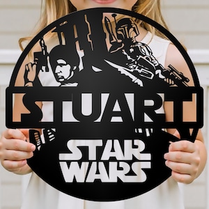 Custom Star Wars Sign Personalized Wall Decor Kids Name Metal Decor Movie Starwar Room Decoration Boy Room Modern Decor Gifts for Him